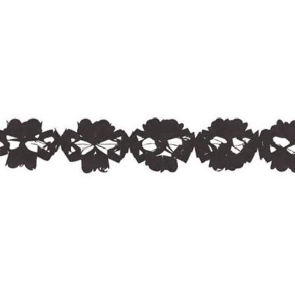 Creative Converting Tissue Garland Party Decor, 6” x 10' Long, Black - Picture 1 of 3